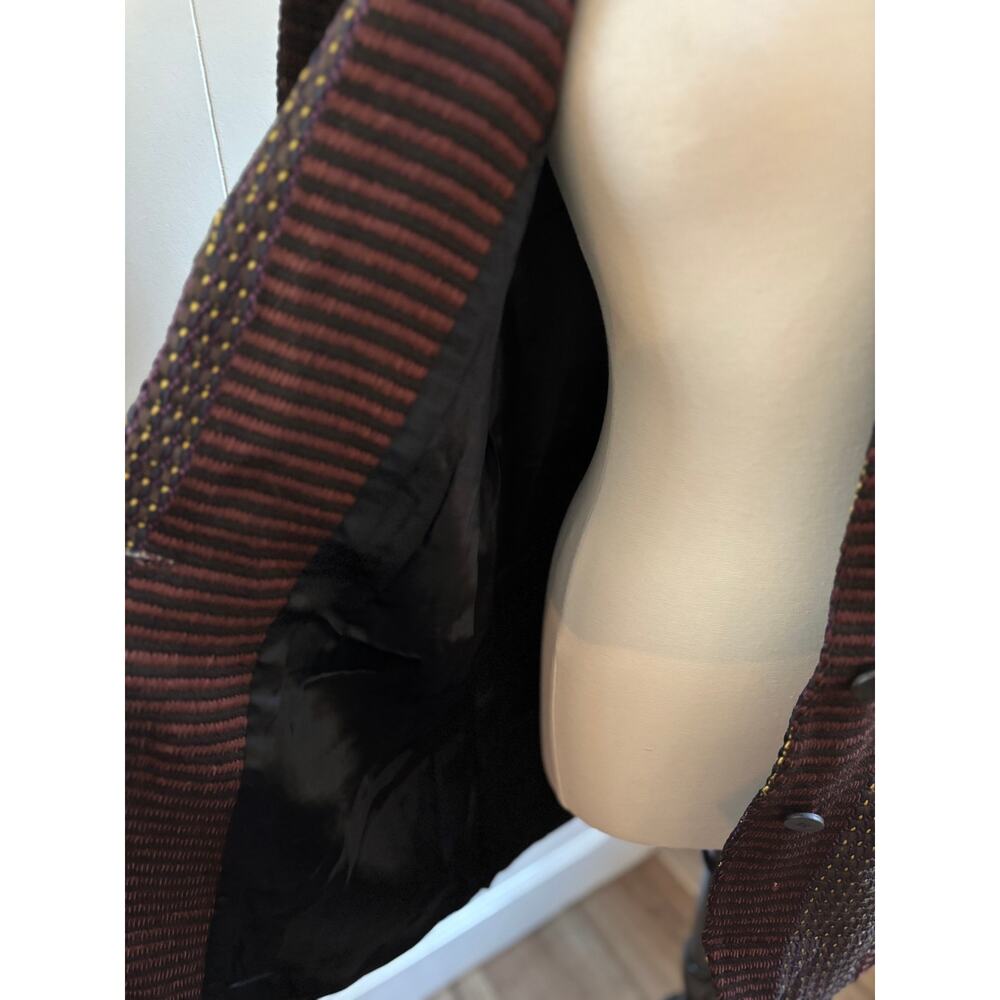 Hand Woven Deborah Cross Art To Wear Textured Mixed Media Jacket One Size - Picture 8 of 9